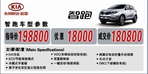 常州萬(wàn)事達(dá)起亞智跑限時(shí)鉅惠，最高享1.8萬(wàn)元讓利